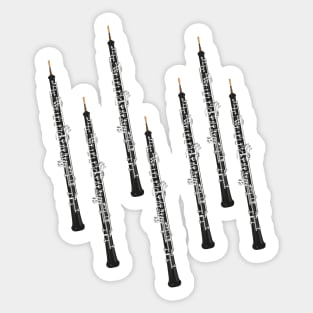 Oboe on white Sticker